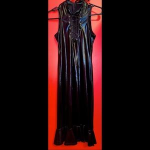 Black Shiny Wet Look Dress